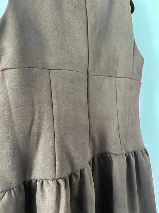 Francesca's Collections Brown Sleeveless Drop-Waist Tie Dress - Picture 8 of 8